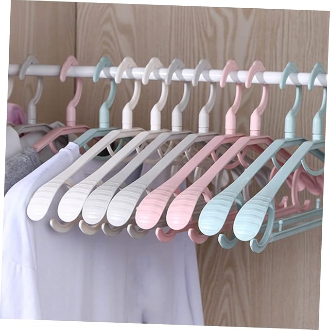 5pcs Non-Slip Plastic Clothes Hanger Set Traceless Wide Shoulder Wardrobe - Image 3