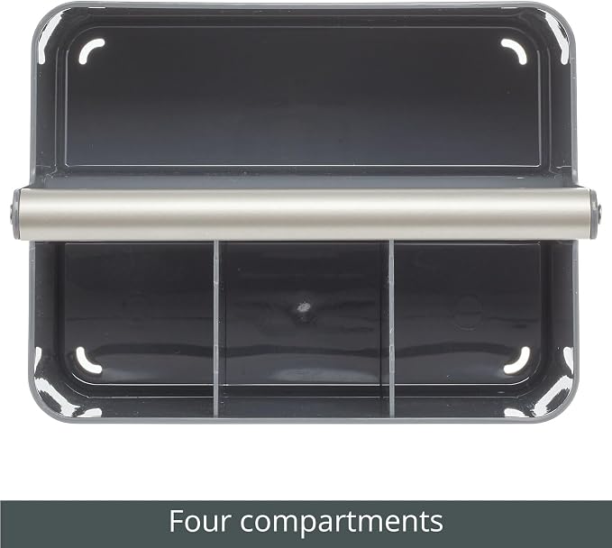 mDesign Plastic Shower Caddy Storage Organizer Utility Tote, Divided Basket Bin - Image 4