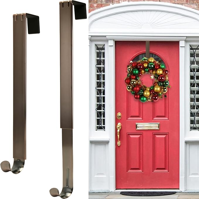 Wreath Hanger, 2 Pack Christmas Halloween Decorations Adjustable Wreath Hanger by HEYHOUSE