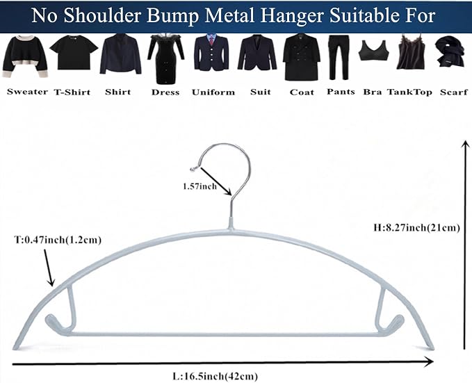 16.5 Inch Metal Clothes Hanger - Image 3