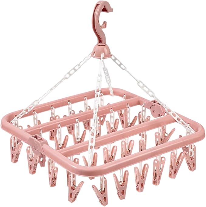 High-Capacity 32 Hook Garment Rack | Compact Foldable Design | Windproof - Image 6