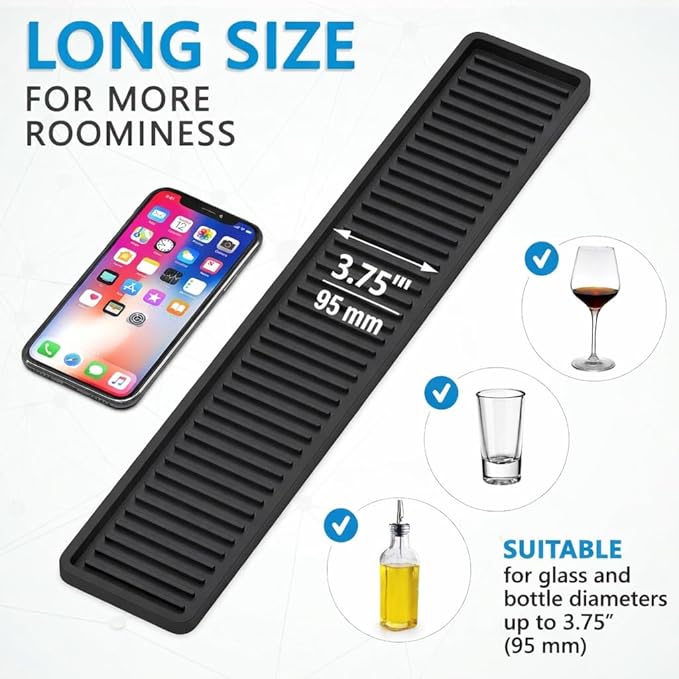 ZAPPOWARE Silicone Kitchen Sink Caddy Sponge Holder 11" x 4.33", Kitchen Soap - Image 3