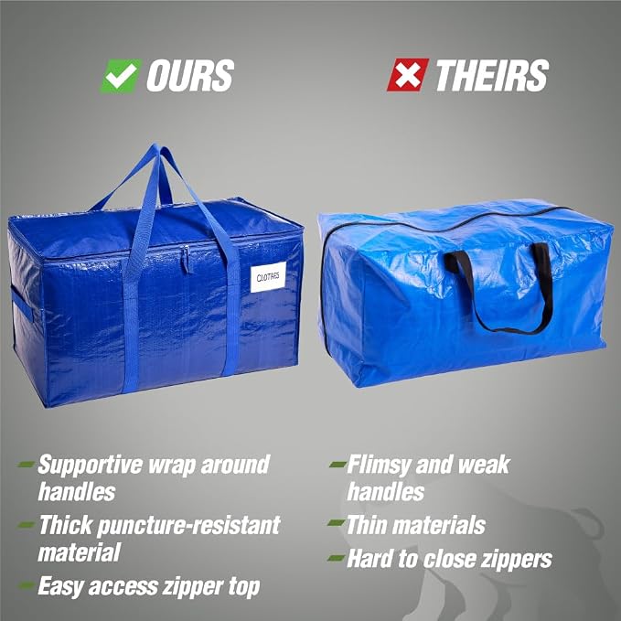 RUGGED RHINO 8 Pack Heavy Duty Extra Large Moving Bags, Durable Bag - Image 9
