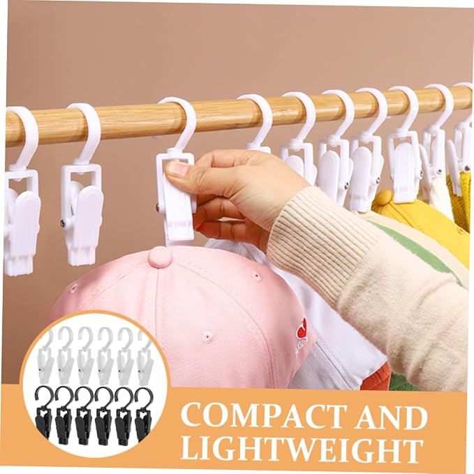 Luxshiny 20pcs Swivel Laundry Hook Clips Drip Rack Waterproof Clothes Hanger - Image 7