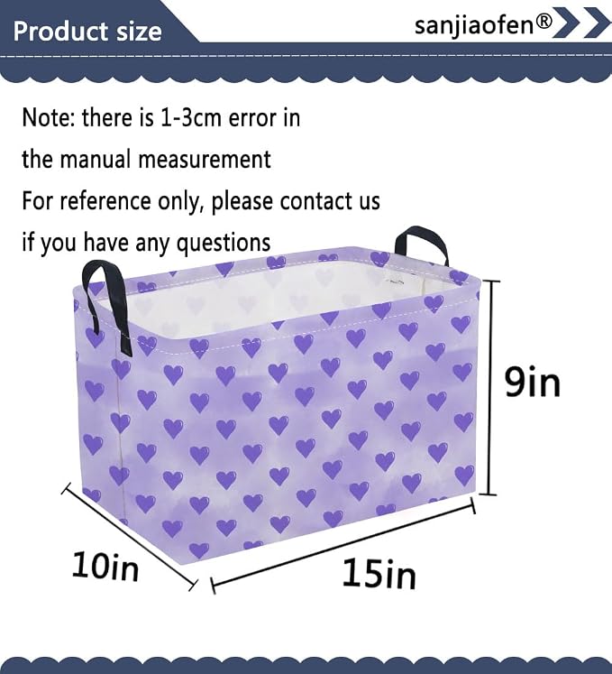 Sanjiaofeng Rectangular Valentine's Day Basket Love Storage Bins, Girls Storage - Image 2