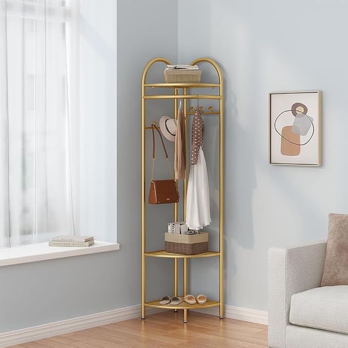 Metal Corner Coat Racks, Freestanding Garment Rack - Image 8