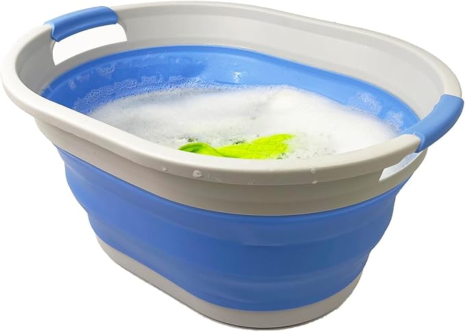 SAMMART Collapsible Plastic Oval Laundry Basket - Image 4