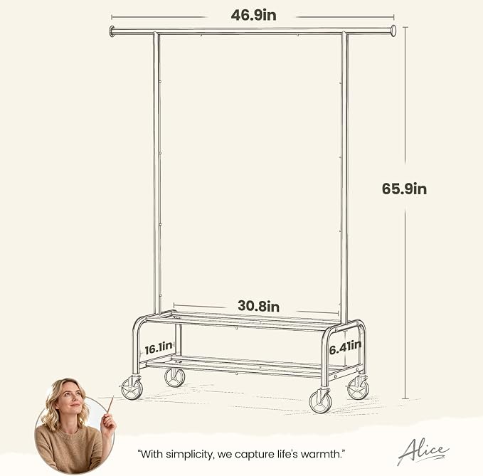 Clothes Rack for Hanging Clothes, Portable Clothing Rack - Image 5