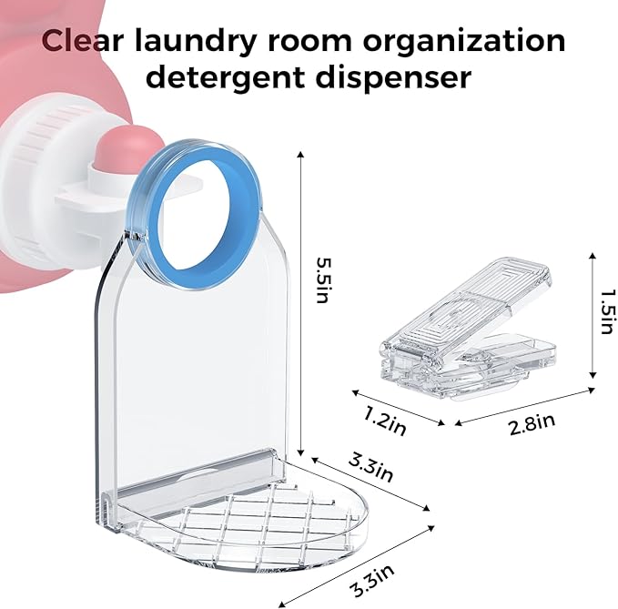 Clear Laundry Detergent Dispenser Cup Holder & Nozzle Force-Saving Switch - Image 4