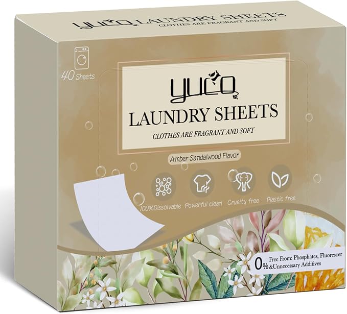 YUCO Laundry Detergent Sheets Amber Sandalwood and Jasmine Lily of the Valley - Image 5