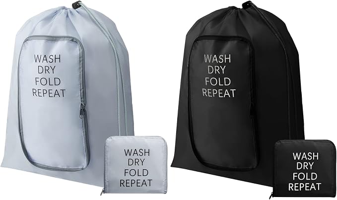 2 Pcs Travel Laundry Bag Washable Dirty Clothes Bag by Boao