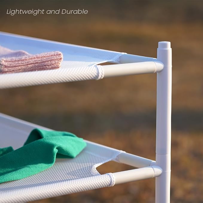 4-Layer Stackable Laundry Drying Rack, Mesh Clothes Drying Rack, Herbs & More - Image 3