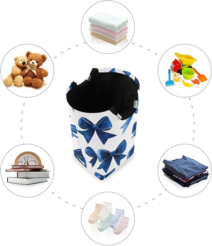 ATTX Blue Bows Laundry Basket - Image 4