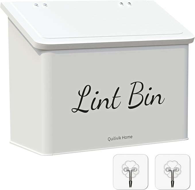 Metal Magnetic Lint Bin With Lid by QUILIVIKHOME