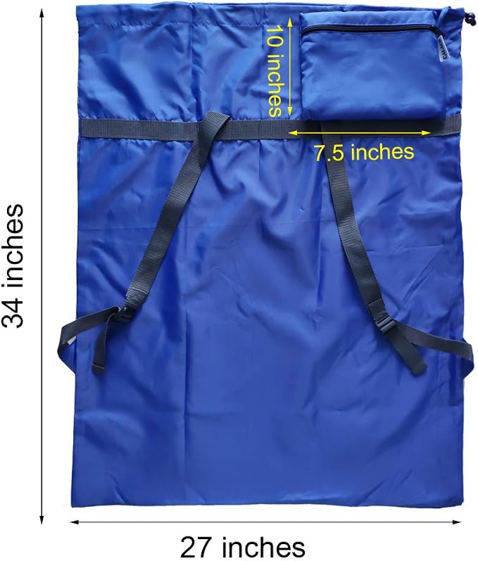 2 Pack Laundry Bag Backpack, 27” x 34”Sturdy Laundry Bag - Image 2
