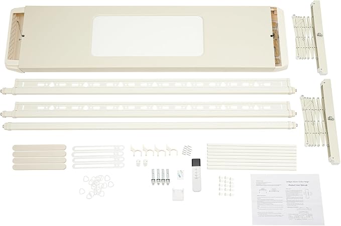 Electric Retractable Airing Rack Off-White Color, Ceiling Clothesline 77lbs Load - Image 9