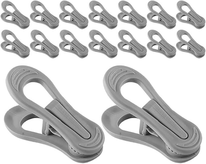 Large Capacity Hanger Clips 30 Pack Plastic Clothesline Clips by VILLFUL
