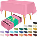 Disposable Pink Plastic Tablecloth 54x108 Inch, 10-Count Waterproof Rectangle by Hereisa