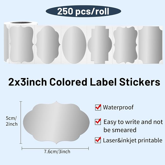 Silver Labels, Food Jars, Gift Tags - Image 2