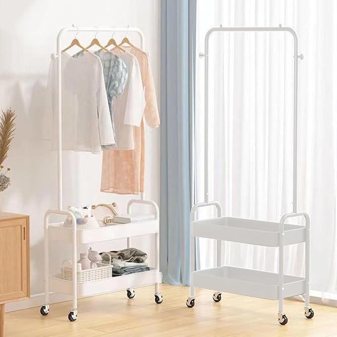 Heavy Duty Metal Clothes Rack On Wheels, Portable Rack - Image 3