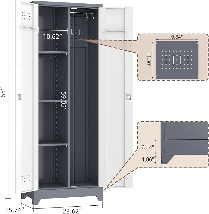 GREATMEET 65'' Metal Utility Storage Cabinet - Image 3