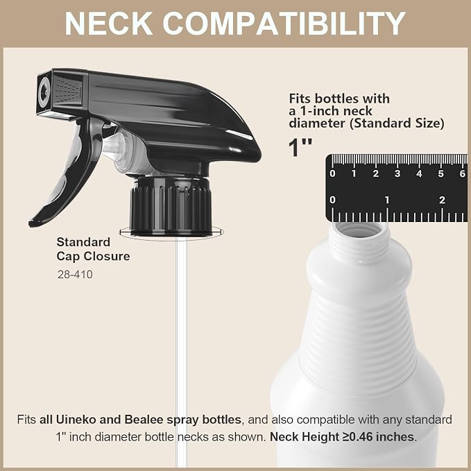 6 Pack Spray Bottle Nozzle Replacement, Universal Spray Tops, Mist & Stream - Image 6