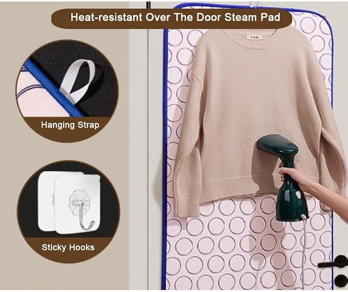 Handheld Garment Steamer Press Pad, Hanging Over Door Ironing Mat, - Image 2