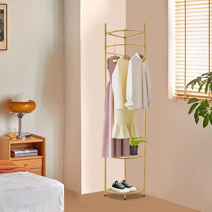 Coat Rack, Corner Clothing Rack, Freestanding Garment Rack - Image 9