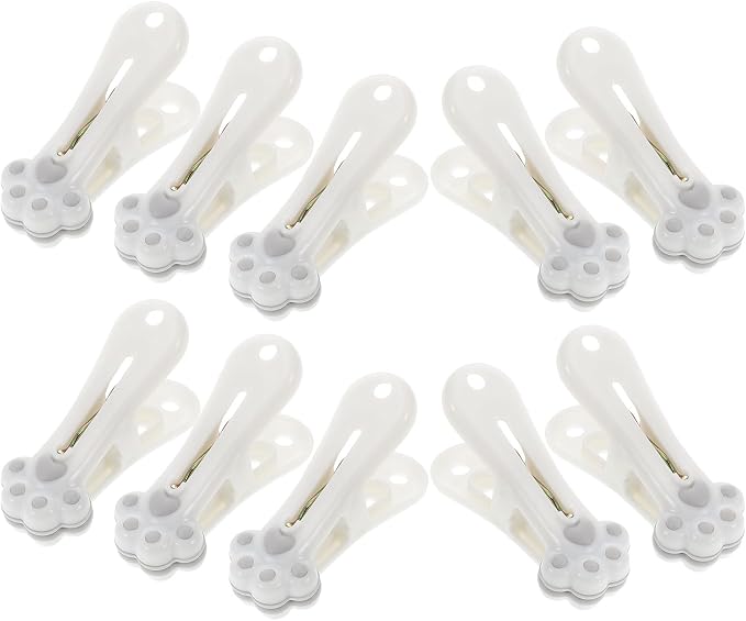 12pcs Cat Paw Plastic Clothes Pins Laundry Clips 2-inch Utility Grip Holder by ROMISBABA