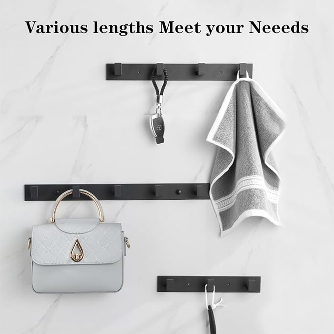 Coat Rack, Heavy Duty Stainless Steel 4 Tri Coat Hook Hanger, Wall Mounted - Image 2