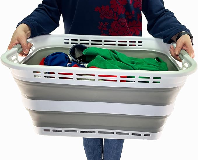SAMMART 42L Collapsible Plastic Laundry Hamper/Basket - Image 6