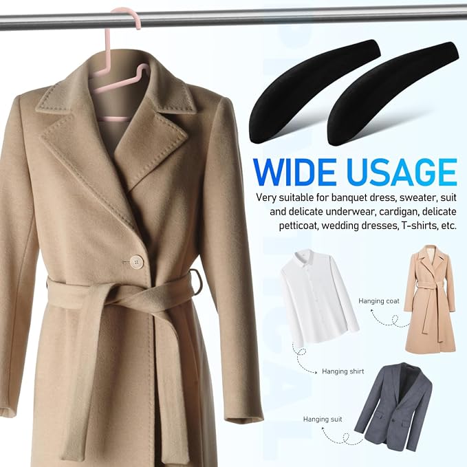 10Pcs Velvet Hangers with Shoulder Form Flocking Clothes Hanger Shoulder Forms - Image 7