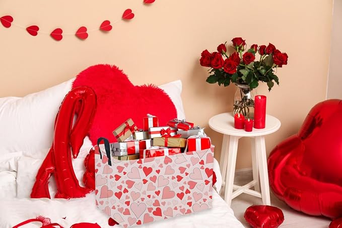 Sanjiaofeng Rectangular Valentine's Day Basket Love Storage Bins, Girls Storage - Image 7