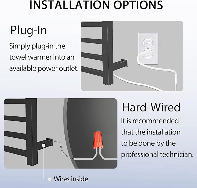 Black Towel Warmer Rack for Bathroom - Image 5