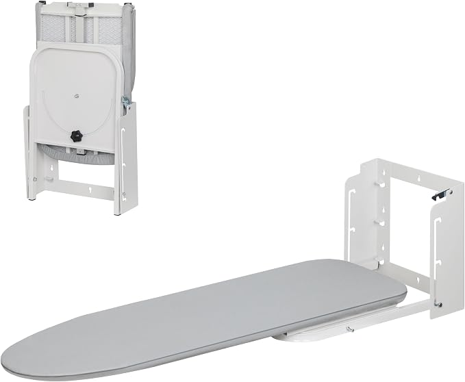 Wall Mounted Ironing Board, 180 Rotation, Space-Saving Fold Down by ZOESHOMEWARE