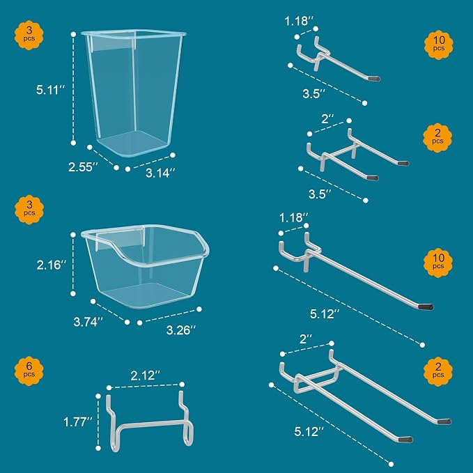 Peg Board Accessories Kit, Pegboard Hooks Assortment - Image 2