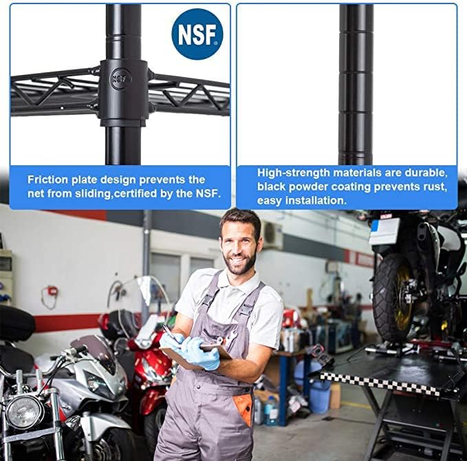 Meet perfect 5-Tier Heavy Duty Wire Shelving Unit, NSF Certified Steel Organizer - Image 4