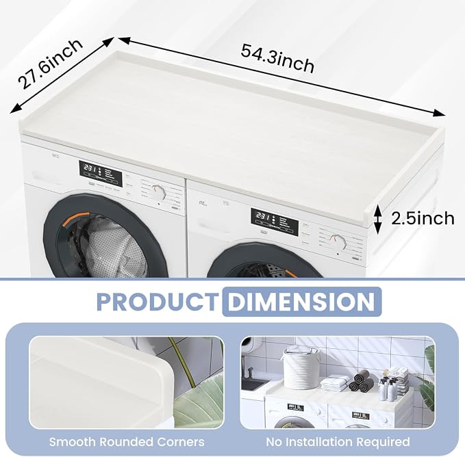 Sundale HDPE Washer Dryer Countertop, No-Installation Laundry Topper - Image 5
