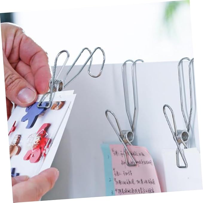 Cabilock 24pcs Space Saving Pants Hangers Clothes Clips Hooks Wire Clip - Image 8