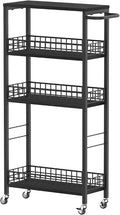 Slim Storage Cart 4 Tier Rolling Kitchen Cart Utility Serving Cart Laundry Room by NORCEESAN