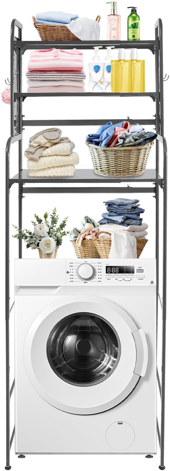 3-Tier Expandable Over Toilet Washing Machine Dryer Storage Utility Rack by Unknown