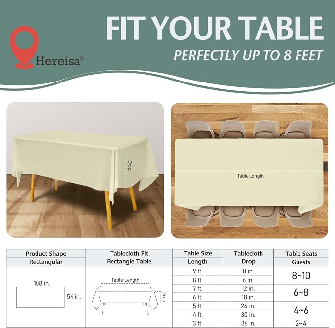 Disposable Plastic Tablecloth 54x108 Inch Rectangle - Image 2