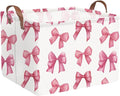 Rectangular Pink Girls basket, Delicate pink bow girls nursery laundry basket by FXOCSHE