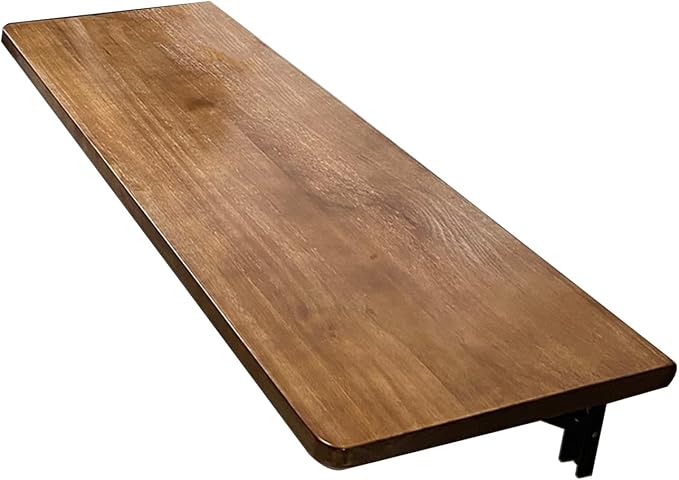Solid Wood Wall Mount Folding Table，Floating Wall Desk Up To 1.1in Thick by Unknown