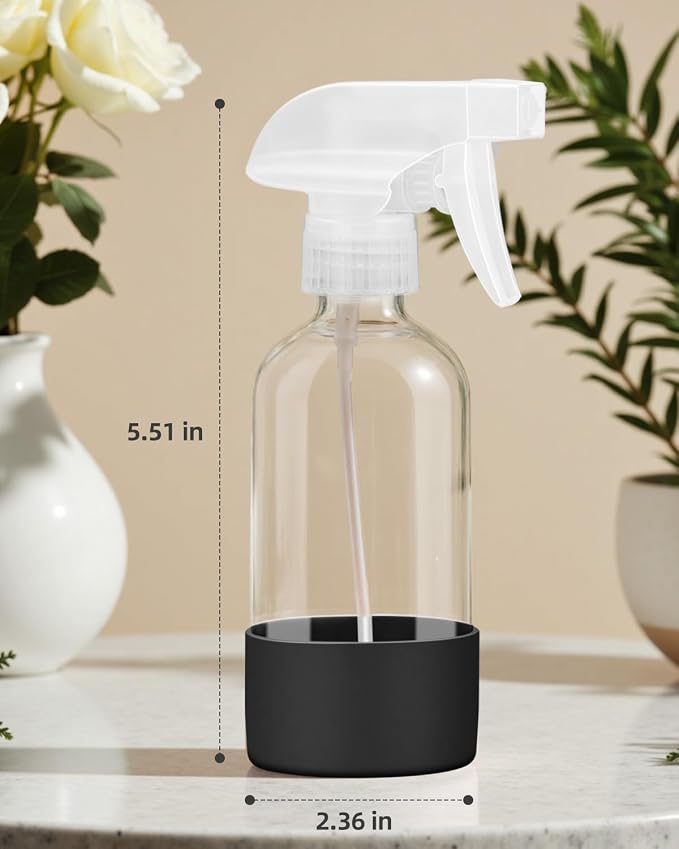 2 Pack Glass Spray Bottles 8 oz, Empty Refillable Containers - Image 2