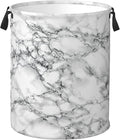 Black And White Marble Laundry Hamper Bag by Unknown