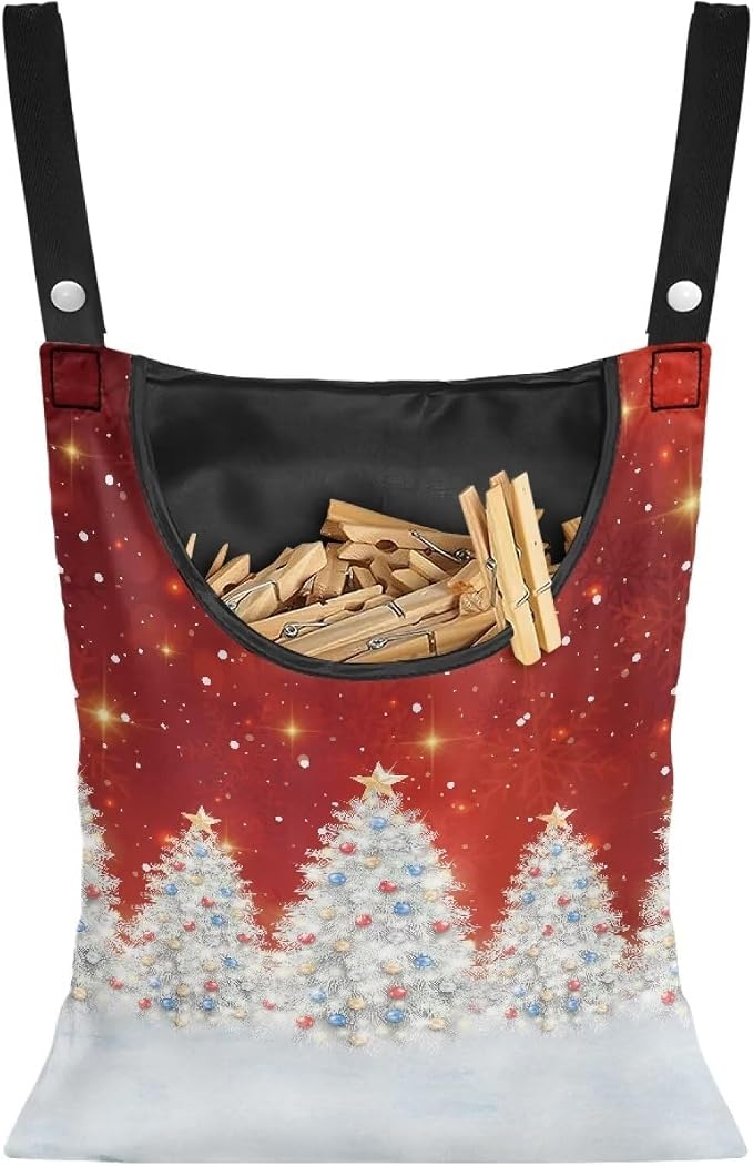 Christmas Tree Clothesline Peg Organizer Storage Bags Dust-Proof Clothes Pin by Psesaysky