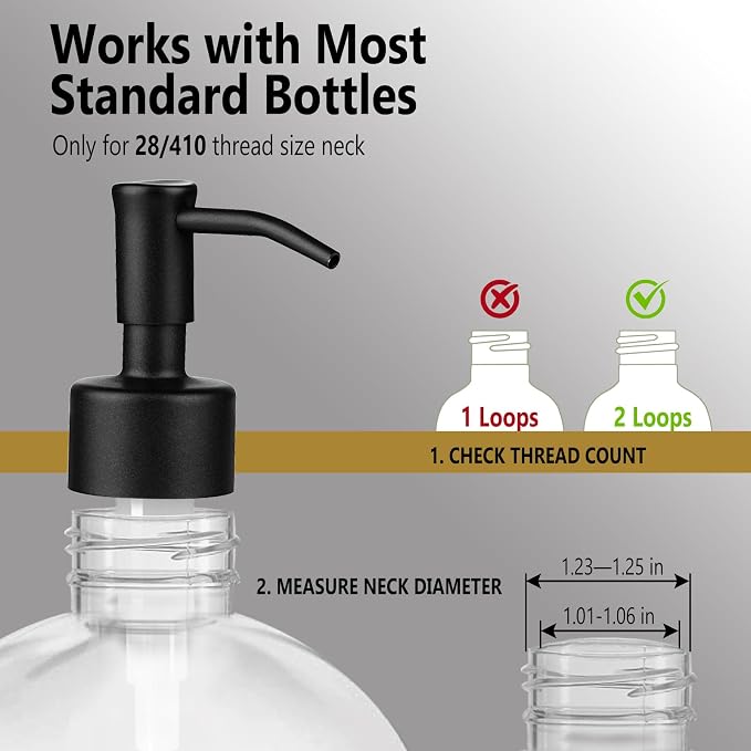 Amoliar Mason Jar Liquid Soap Dispenser Pump, Stainless Steel Replacement Pump - Image 5