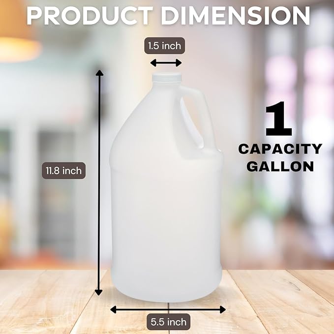 1-Gallon Plastic Jug with Pump Dispenser & Black Screw Caps - Image 6