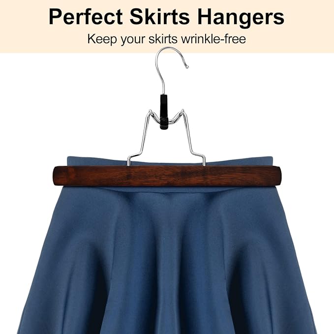 AMKUFO 12 Pack Wooden Pants Hangers - Image 6